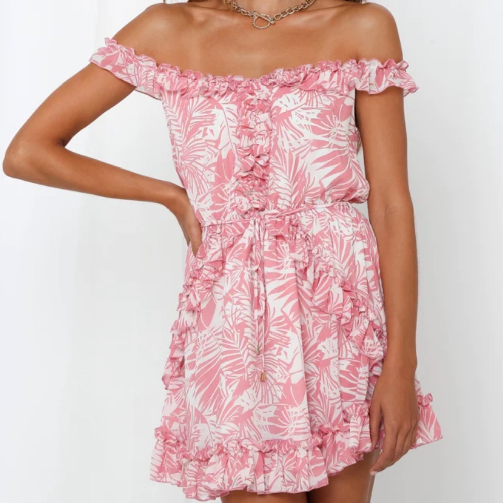 Hello Molly Tropic State of Mind Pink Dress